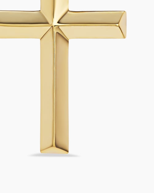 Mens Cross Pendant in 18ct Yellow Gold, 24mm