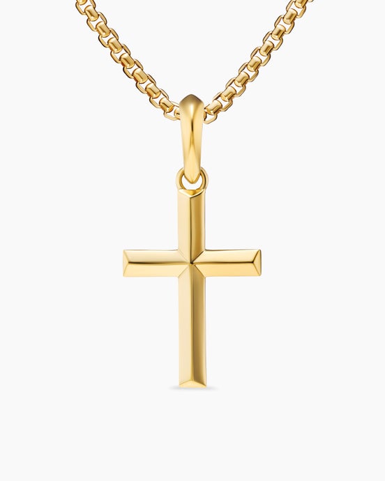 Cross Pendant in 18K Yellow Gold, 24mm