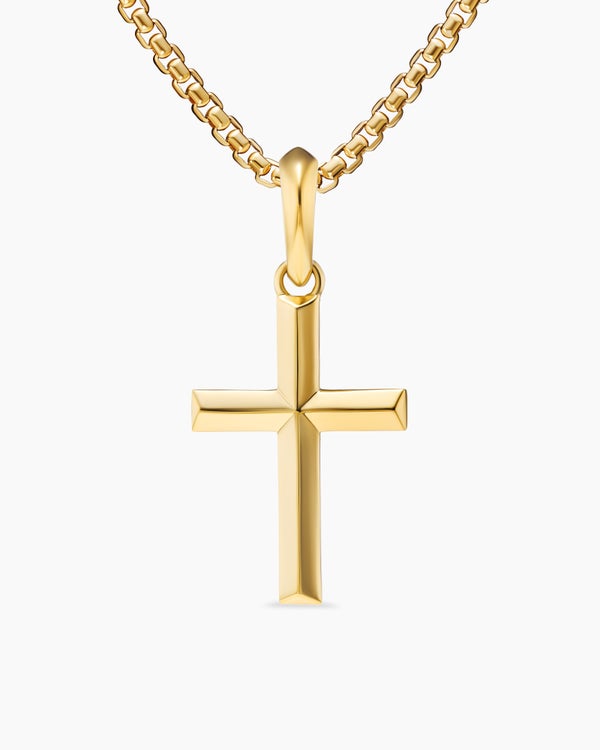 Pendentif croix en or jaune 18 carats, 24 mm