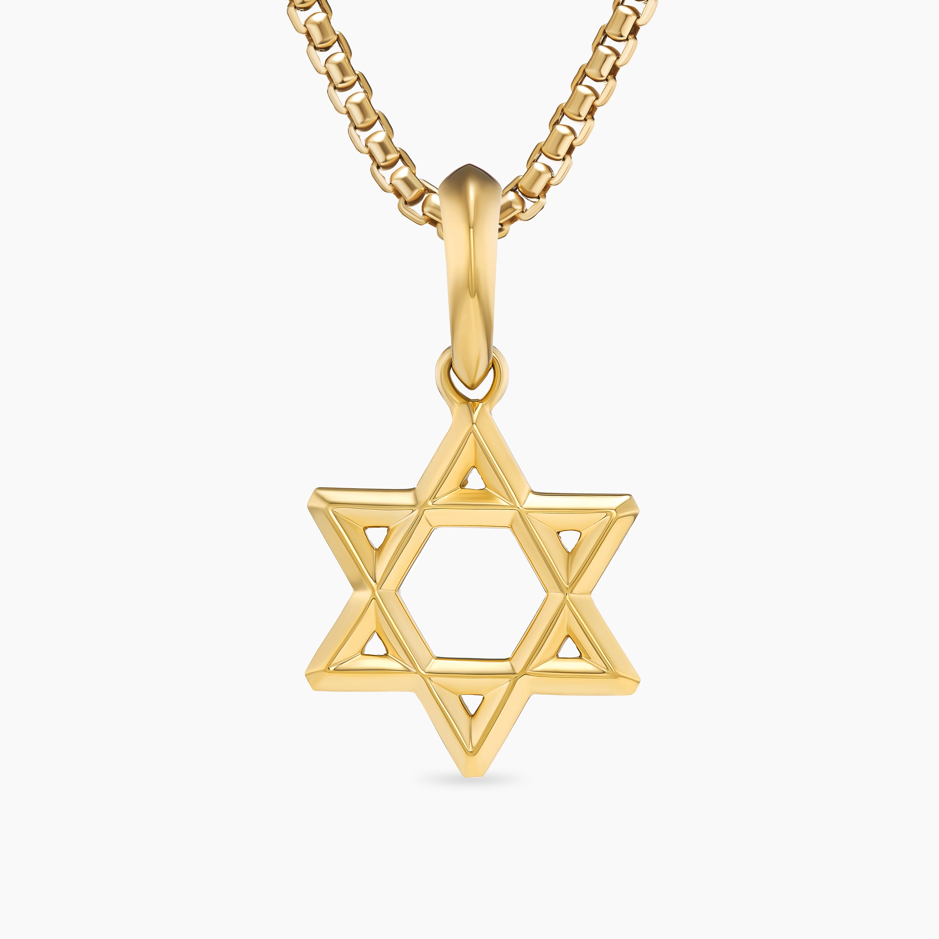 Pendentif &Eacute;toile de David en or jaune 18 carats, 19 mm homme 