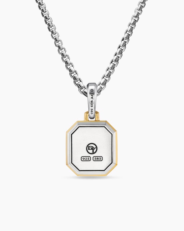 Amulette lettre B en argent sterling avec or jaune 14 carats, 17 mm