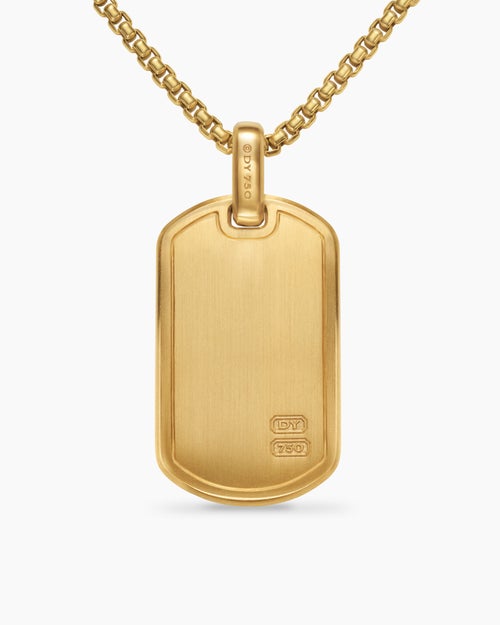 Mens Pyramid Tag in 18ct Yellow Gold, 35mm