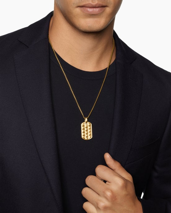 Pyramid Tag in 18ct Yellow Gold, 35mm