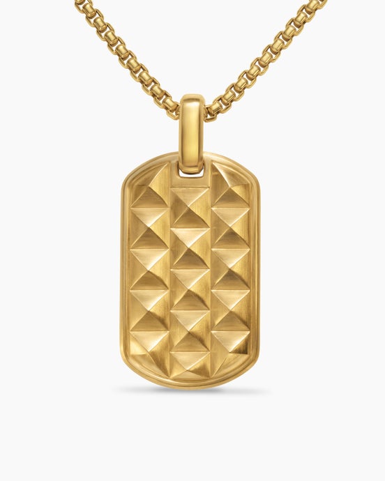 Pyramid Tag in 18K Yellow Gold, 35mm