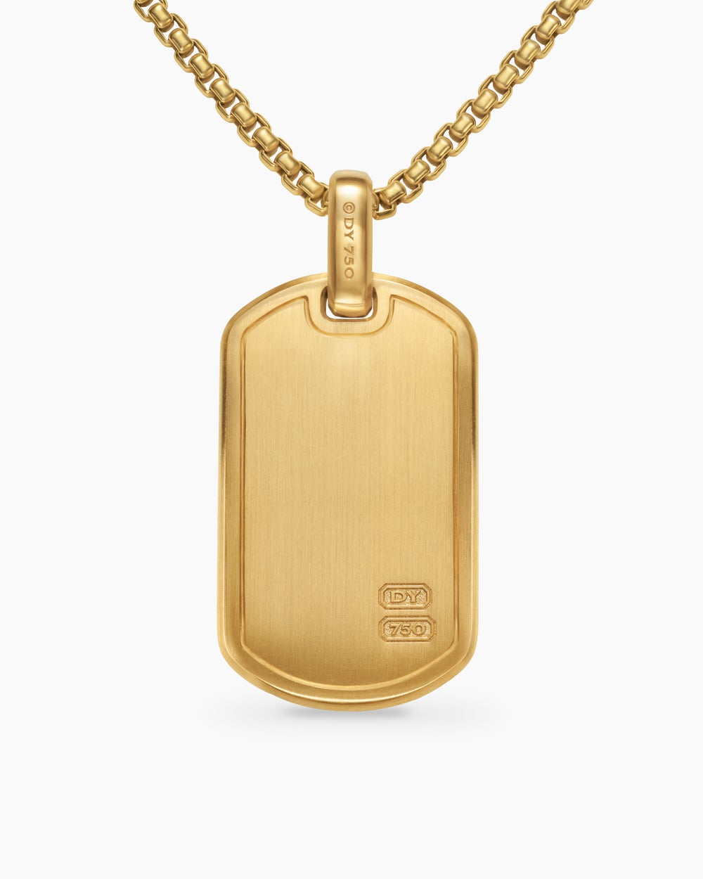 Mens Pyramid Tag in 18K Yellow Gold with Diamonds, 35mm