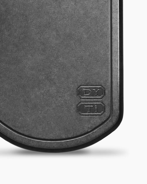 Mens Pyramid Tag in Black Titanium with Black Diamonds, 35mm