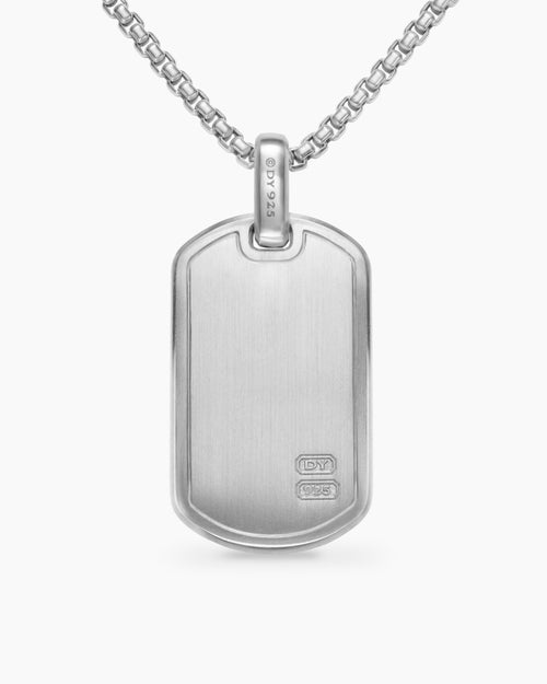 Mens Pyramid Tag in Sterling Silver, 35mm