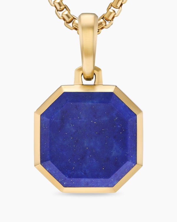 Amulette pierre Faceted en or jaune 18 carats avec lapis-lazuli, 16 mm