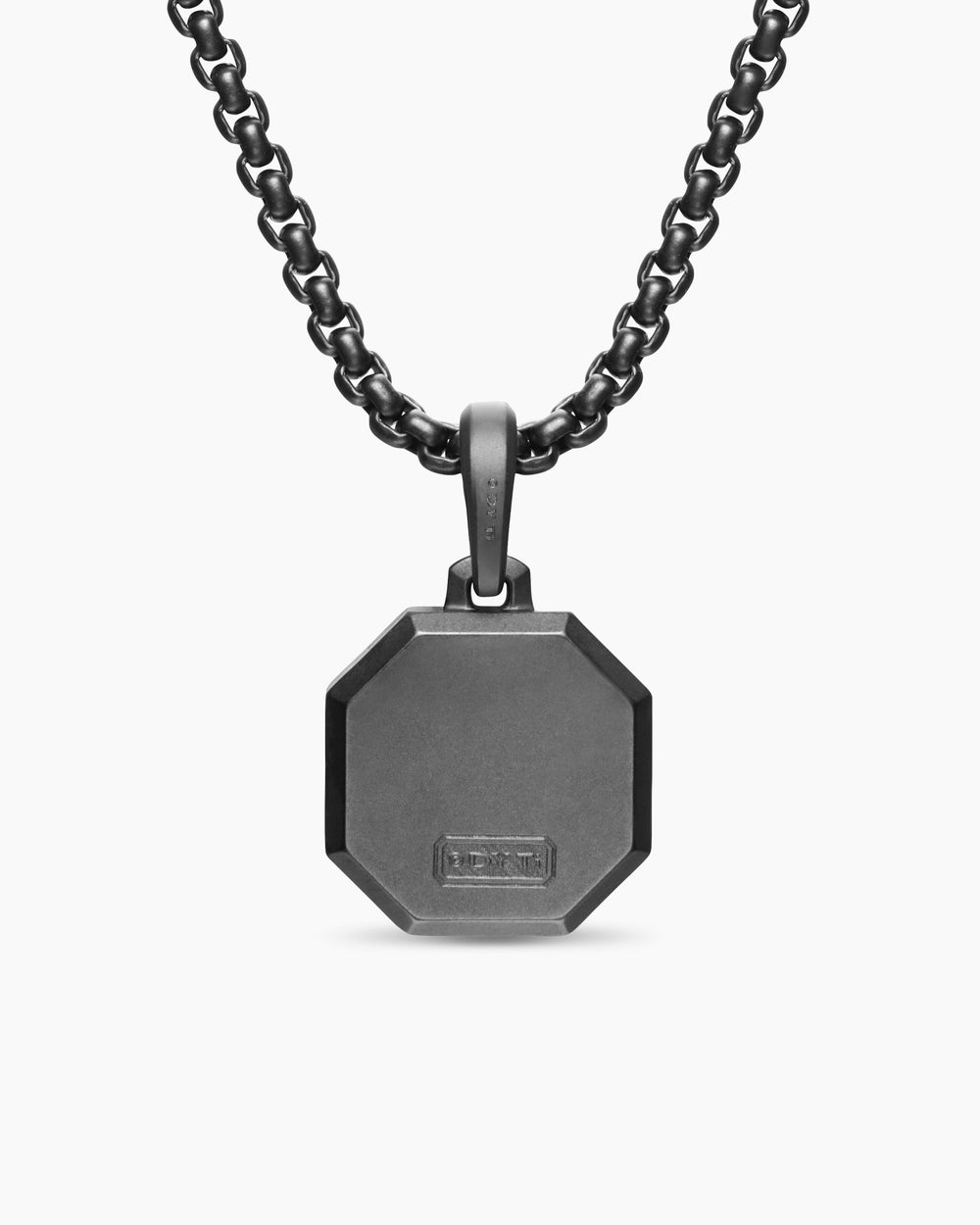 Amulette pierre Faceted en titane noir, 16 mm homme