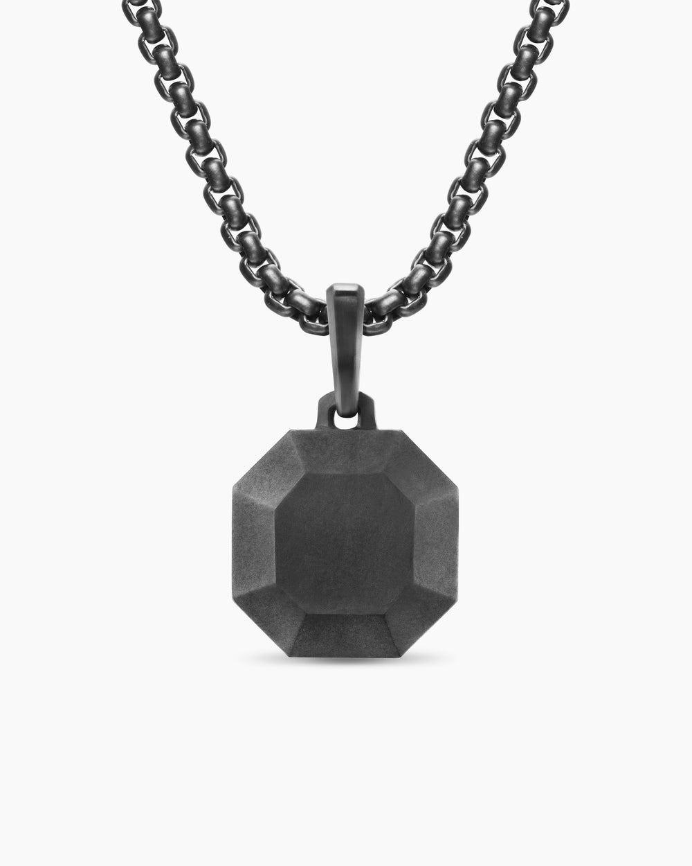 Amulette pierre Faceted en titane noir, 16 mm homme