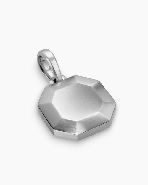 Mens Faceted Amulet in Sterling Silver, 16mm