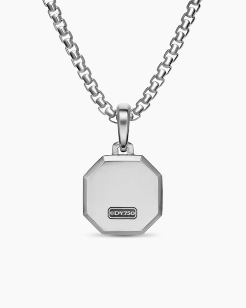 Mens Faceted Amulet in Sterling Silver, 16mm