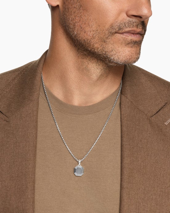 Faceted Amulet in Sterling Silver, 16mm