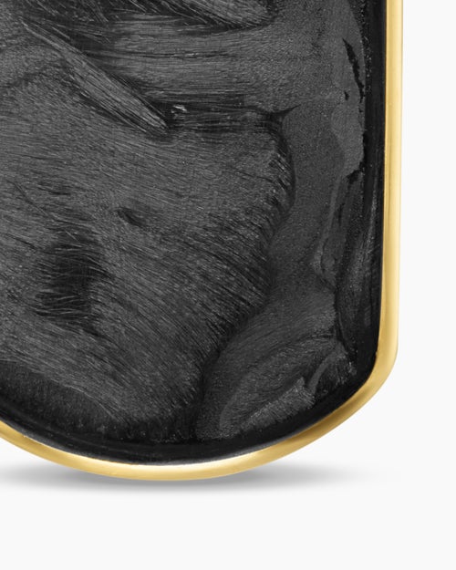 Mens Streamline® Tag in 18K Yellow Gold with Forged Carbon, 21.2mm