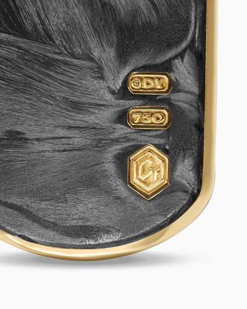 Mens Streamline® Tag in 18K Yellow Gold with Forged Carbon, 21.2mm