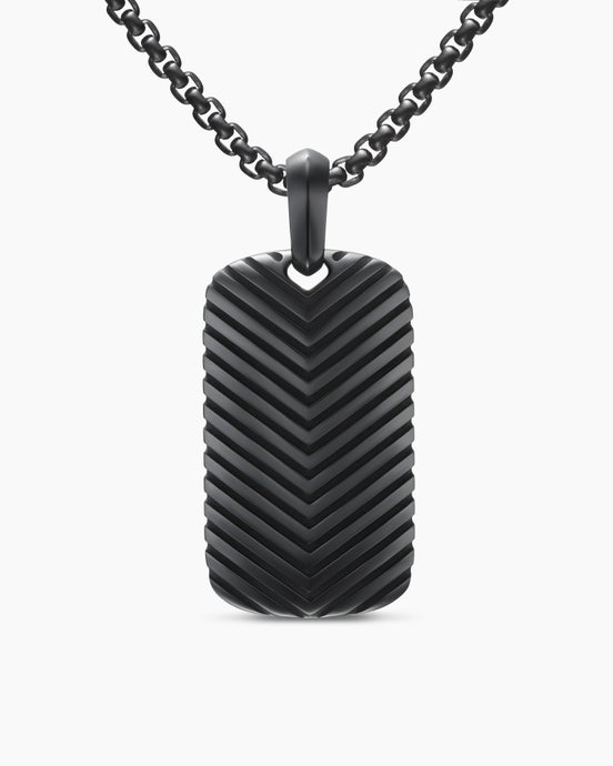 Chevron Tag in Black Titanium, 34mm