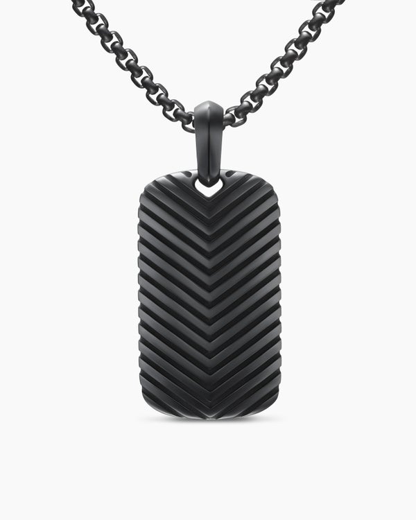 Chevron Tag in Black Titanium, 34mm