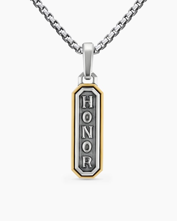 david van hagen Honor Amulet Sterling Silver with 14K Yellow Gold 27mm