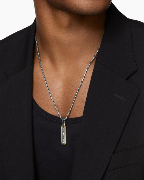 Mens Loyalty Amulet in Sterling Silver with 14ct Yellow Gold, 35mm