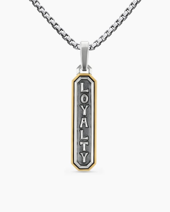 Loyalty Amulet in Sterling Silver with 14K Yellow Gold, 35mm