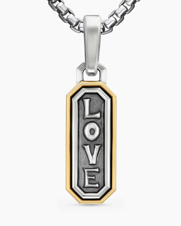 Love Amulet in Sterling Silver with 14K Yellow Gold, 22mm