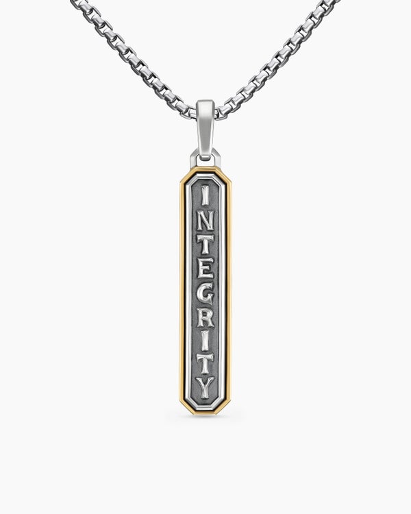 david van hagen Integrity Amulet Sterling Silver with 14K Yellow Gold 43mm