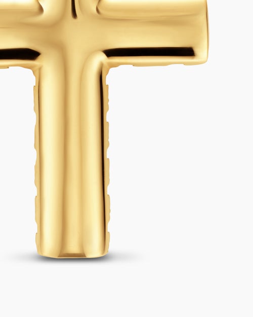 Mens Chevron Cross Pendant in 18K Yellow Gold, 36mm
