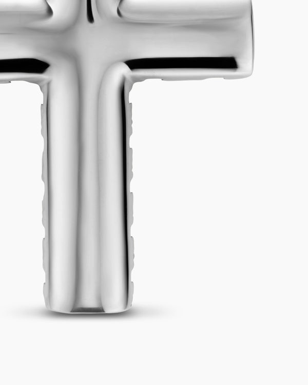 Chevron Cross Pendant in Sterling Silver, 36mm