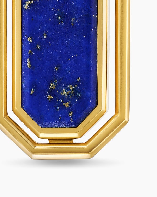 Streamline® Inlay Amulet in 18K Yellow Gold with Black Onyx and Lapis, 30.7mm