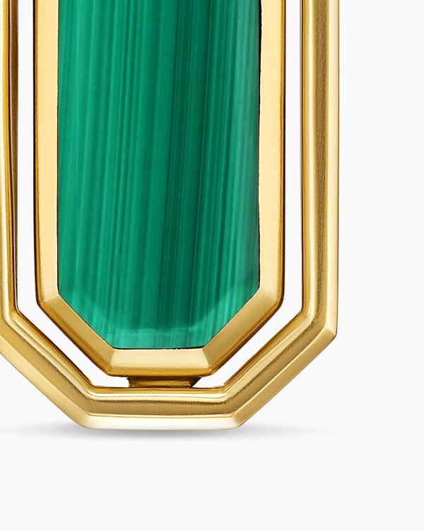 Streamline® Inlay Amulet in 18K Yellow Gold with Black Onyx and Malachite, 30.7mm