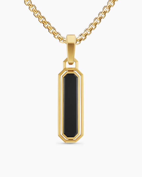 Streamline® Inlay Amulet in 18K Yellow Gold with Black Onyx and Black Diamonds, 30.7mm