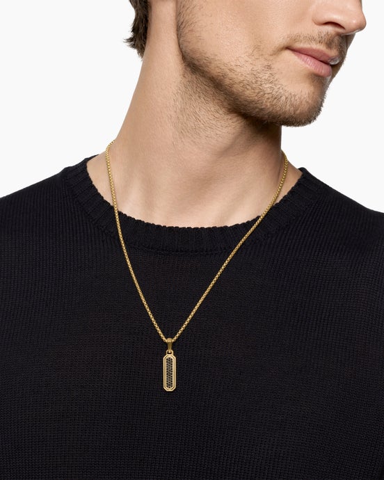 Streamline® Inlay Amulet in 18K Yellow Gold with Black Onyx and Black Diamonds, 30.7mm