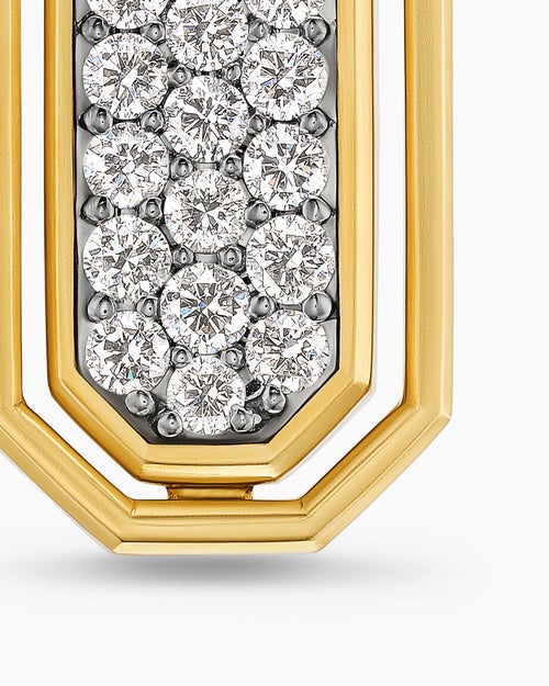 Mens Streamline® Inlay Amulet in 18K Yellow Gold with Black Onyx and Diamonds, 30.7mm