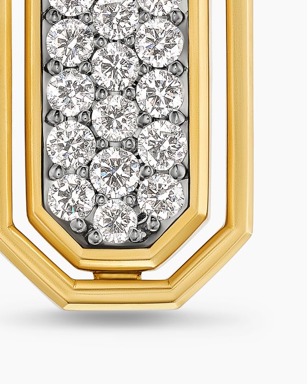 Streamline® Inlay Amulet in 18K Yellow Gold with Black Onyx and Diamonds, 30.7mm