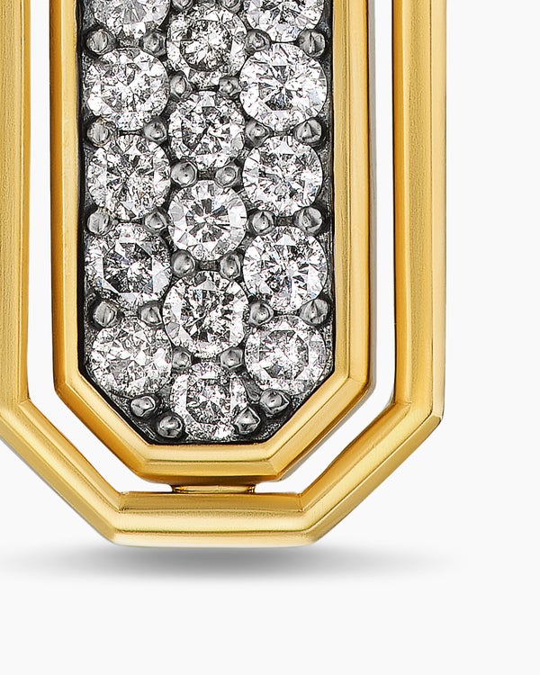 Streamline® Inlay Amulet in 18K Yellow Gold with Meteorite and Grey Diamonds, 30.7mm