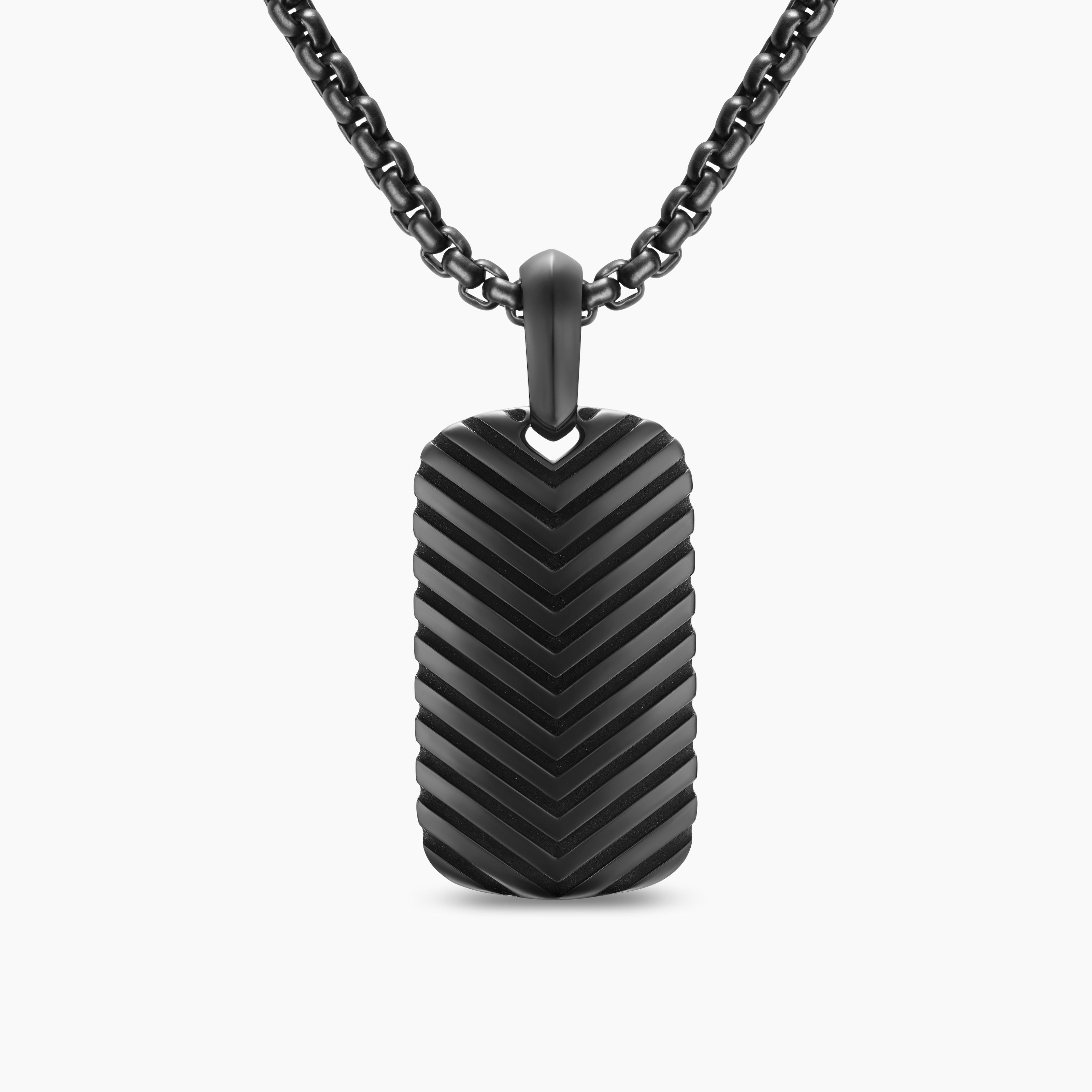 M&eacute;daille Chevron en titane noir, 27 mm hommes 