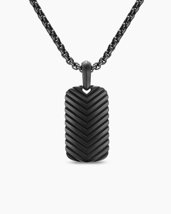 Chevron Tag in Black Titanium, 27mm