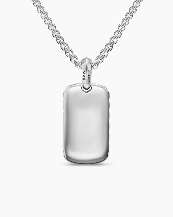 Chevron Tag in Sterling Silver, 27mm