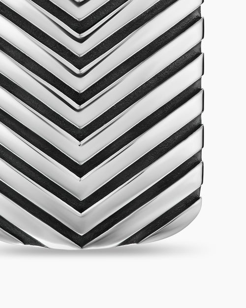 Mens Chevron Tag in Sterling Silver, 27mm