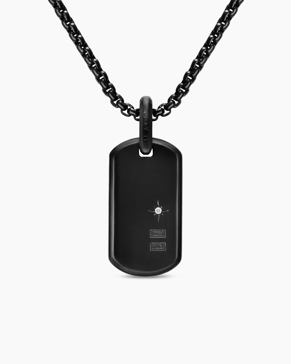 Médaille Chevron fluorescente en titane noir avec diamants, 27 mm hommes