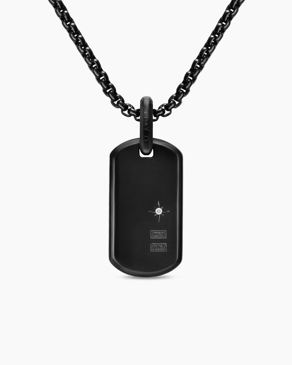 Médaille Chevron fluorescente en titane noir avec diamants, 27 mm