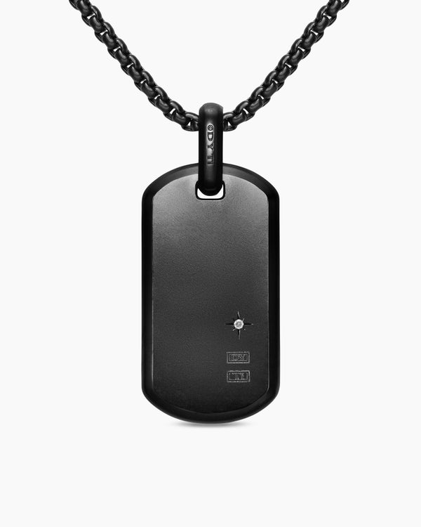 Médaille Chevron fluorescente en titane noir avec diamants, 35 mm