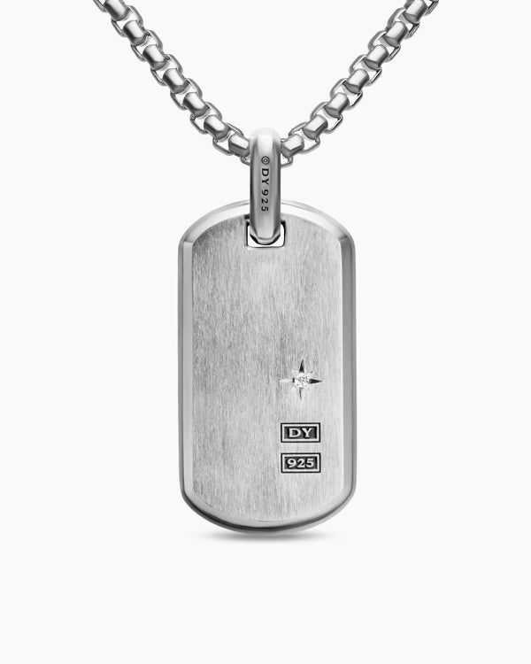 Médaille Chevron fluorescente en argent sterling avec diamants, 35 mm