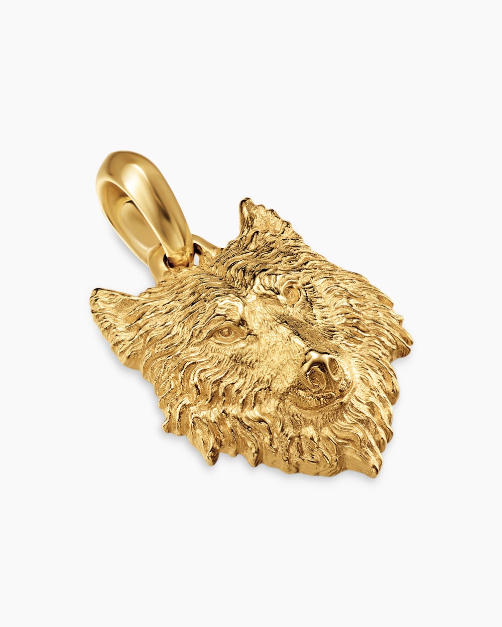 Mens Petrvs® Wolf Amulet in 18K Yellow Gold, 26mm