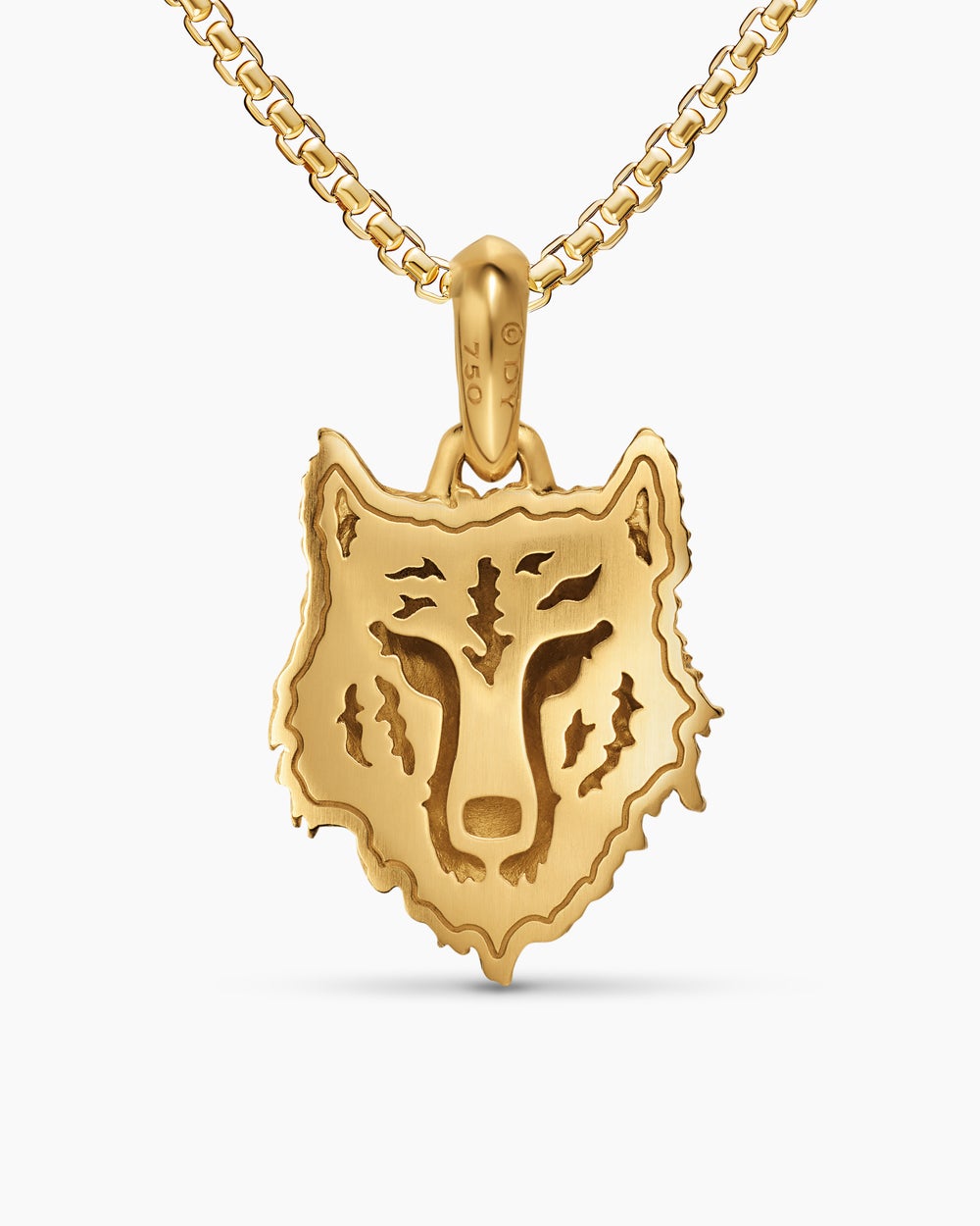 Mens Petrvs® Wolf Amulet in 18K Yellow Gold, 26mm