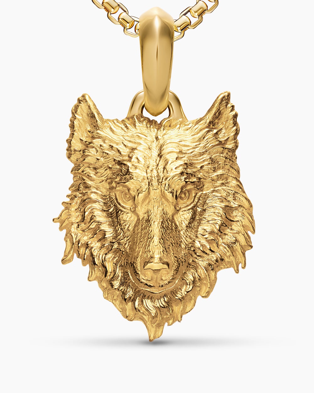 Mens Petrvs® Wolf Amulet in 18K Yellow Gold, 26mm