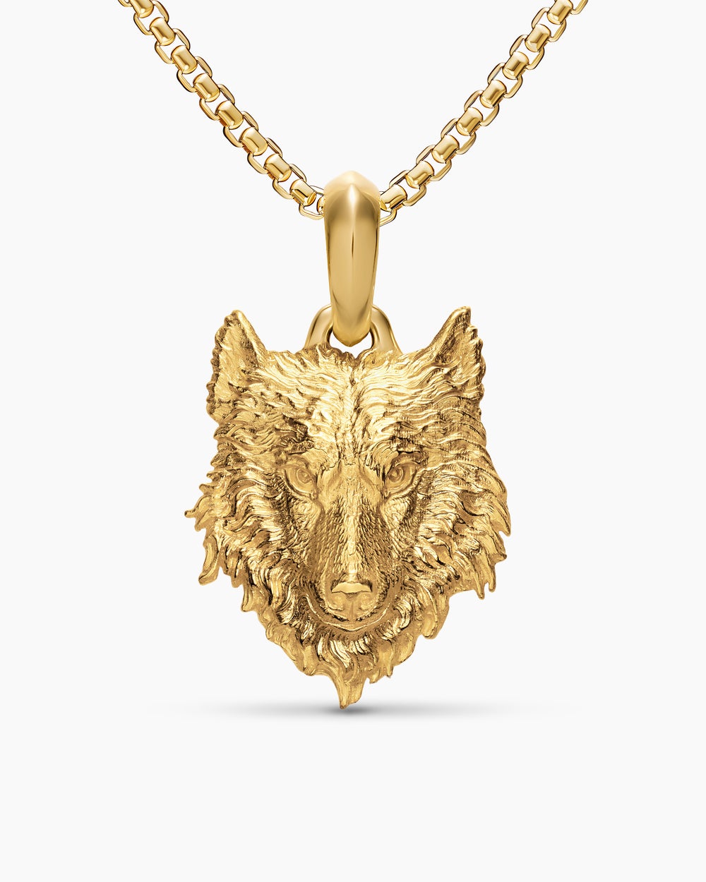 Mens Petrvs® Wolf Amulet in 18K Yellow Gold, 26mm