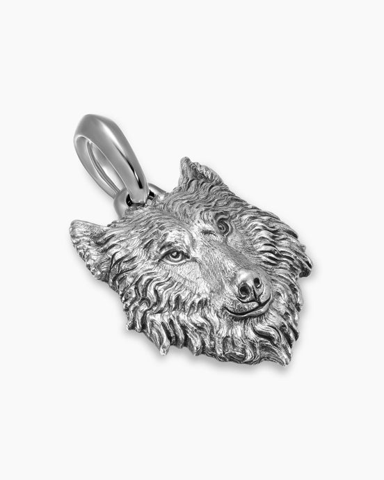 Petrvs® Wolf Amulet in Sterling Silver, 26mm