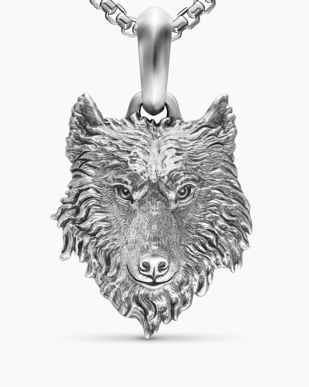 Mens Petrvs® Wolf Amulet in Sterling Silver, 26mm