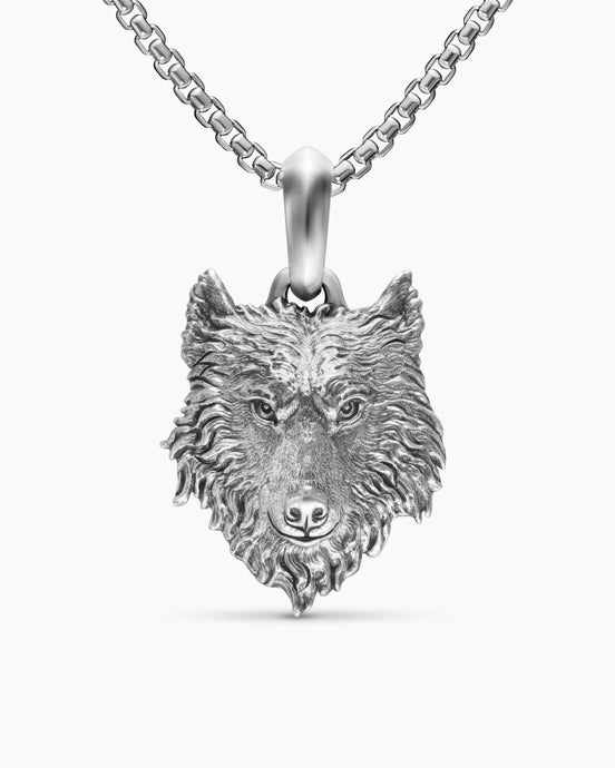 Petrvs® Wolf Amulet in Sterling Silver, 26mm